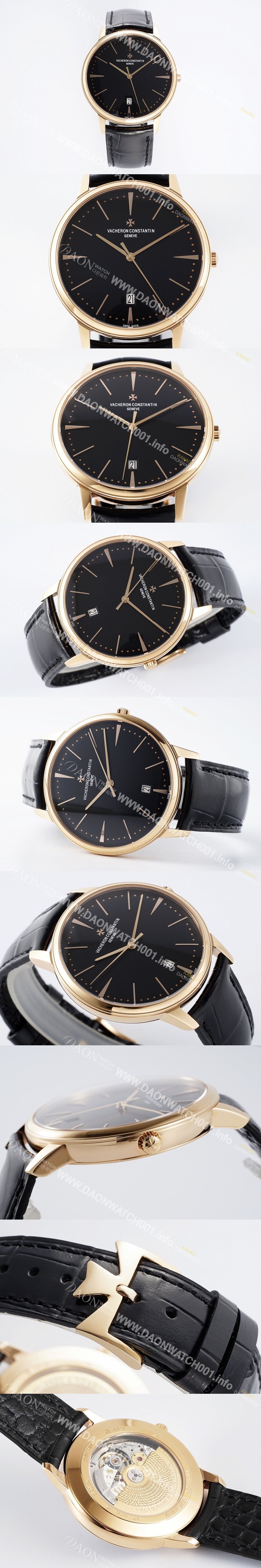 SA급 바쉐론콘스탄틴 남성용 패트리모니 85180/000R-9232 셀프 와인딩 드레스 워치!! 18K 로즈골드 케이스 블랙 다이얼 오토매틱 무브먼트 vac1161 xx