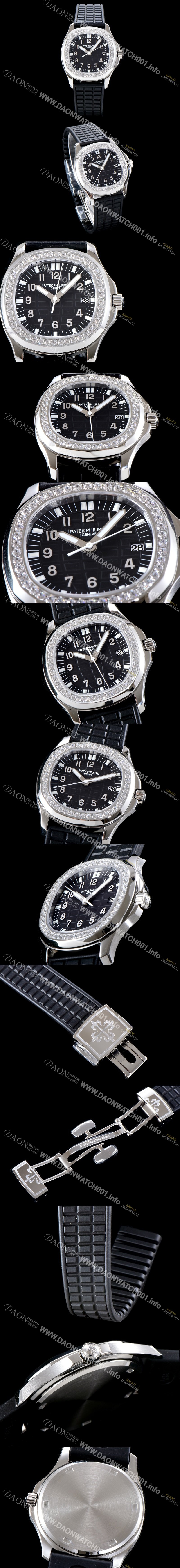 SA급 파텝필립 남성용 아쿠아넛 5067A-001 루체 시리즈 Upgrade!! 스와로브 다이아몬드 셋팅 베젤 3D 블랙 와플 다이얼 E23-250 S C 쿼츠 무브먼트 PAT0100 xx