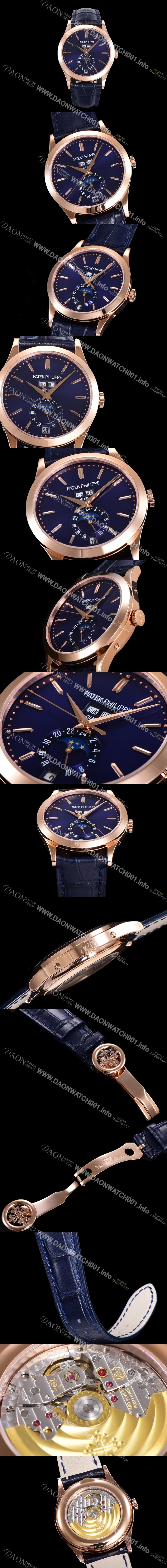 SA급 파텍필립 남성용 컴플리케이션 5396R-014 에뉴얼 캘린더 39MM UP!! 데이-데이트 문페이즈 18K 로즈골드 케이스 네이비 다이얼 Cal.324 S C 오토매틱 무브먼트 PAT0150 xx