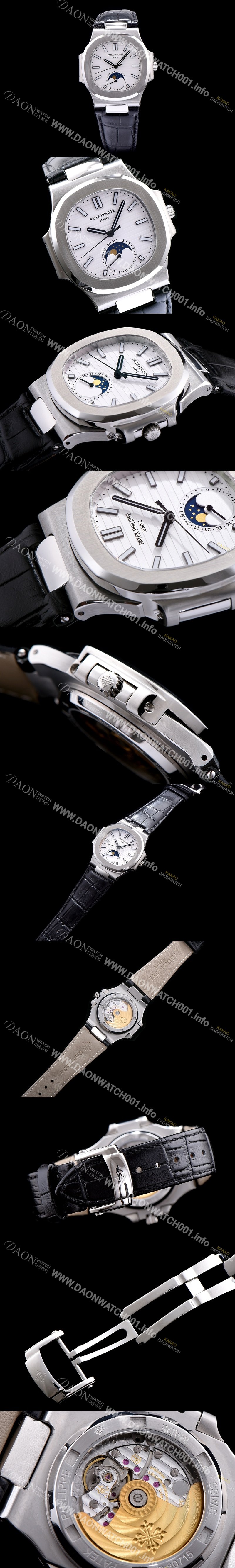 SA급 파텍필립 남성용 노틸러스 화이트 다이얼 오 PAT0230 xx