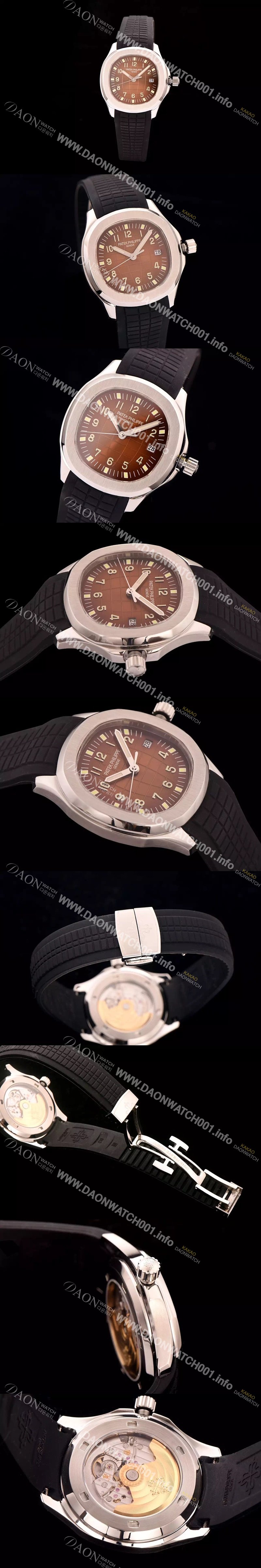 SA급 파텍필립 남성용 애쿼노트 아쿠아넛 졈보 스틸 시리즈 브라운 다이얼 PAT0403 xx