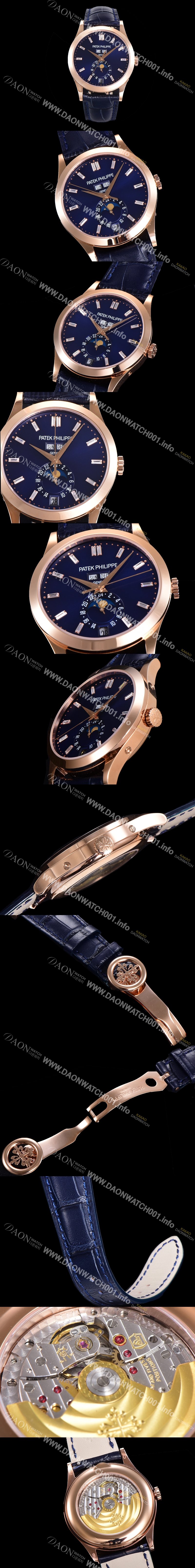 SA급 파텍필립 남성용 컴플리케이션 5396R-015 에뉴얼 캘린더 39MM UP!! 데이-데이트 문페이즈 바게트 컷 다이아몬드 인덱스 네이비 다이얼 Cal.324 S C 오토매틱 무브먼트 PAT0110 xx