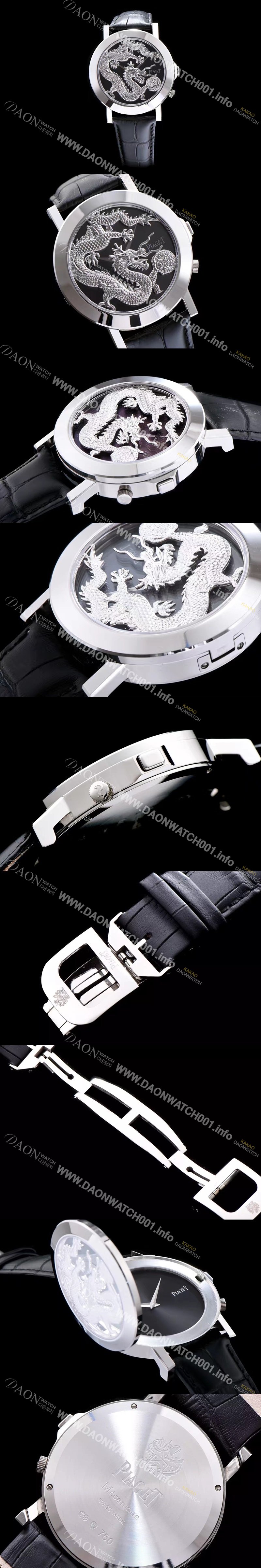 SA급 피아제 남성용 폴로 시리즈 실버 룡토템 블랙 다이얼 스위스 쿼츠무브 PIA4200 xx