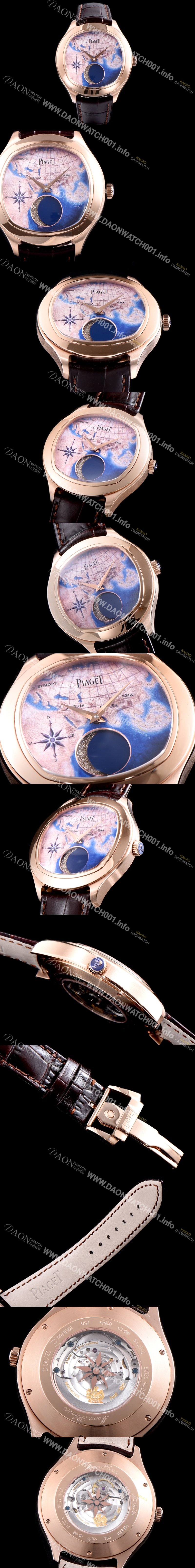 SA급 피아제 남성용 블랙-타이 BLACK -TIE G0A40560 퀸터센셜리 엠퍼라도 XL 18K 로즈골드 문페이즈 픽첼 다이얼 오토매틱 무브먼트 PIA4251 xx