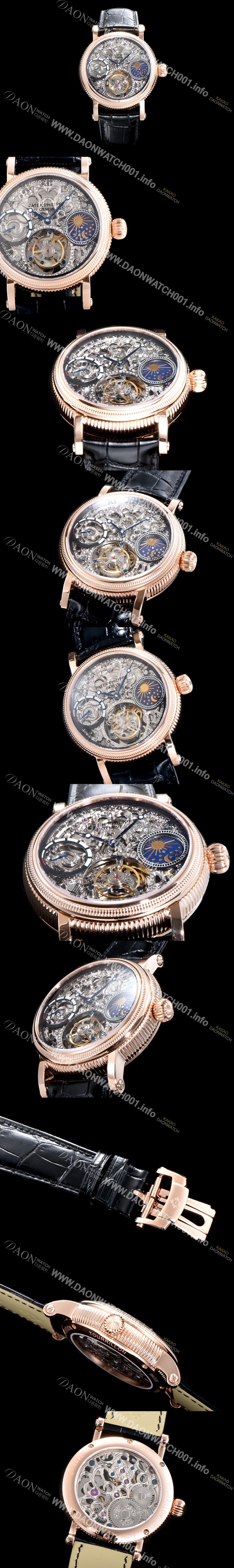 SA급 파텍필립 남성용 그렌드 컴플리케이션 18k 로즈골드 문페이즈 세귤 리얼 투어빌론 최상급 쥬얼 다이아몬드 베젤 스켈레톤 다이얼 PAT0401 xx