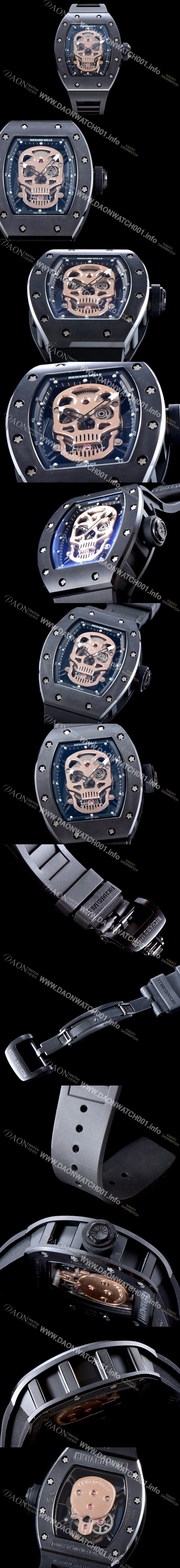 SA급 리차드밀레 남성용 리차드밀레 RM52-01 스컬 워치 스켈레톤&해골무늬 다이얼 오토매틱 무브먼트 RIC0450 xx