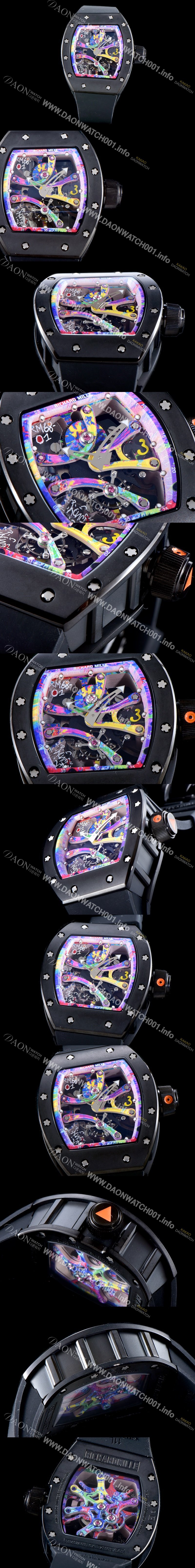 SA급 리차드밀레 남성용 리차드밀 RM68-01 콩고 스페셜 에디션 그래피티 스켈레톤 다이얼 오토매틱 무브먼트 RIC0242 xx