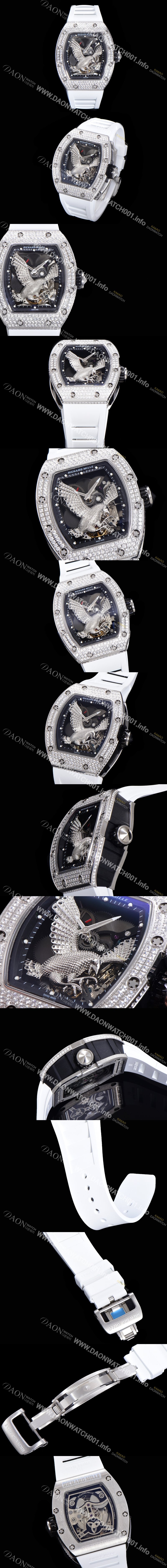 SA급 리차드밀레 남성용 리차드밀레 RM57-02 이글 독수리 에디션 UP!! 수공 맞물림 형식의 쥬얼세팅 스켈레톤 다이얼 오토매틱 무브먼트 RIC0453 xx