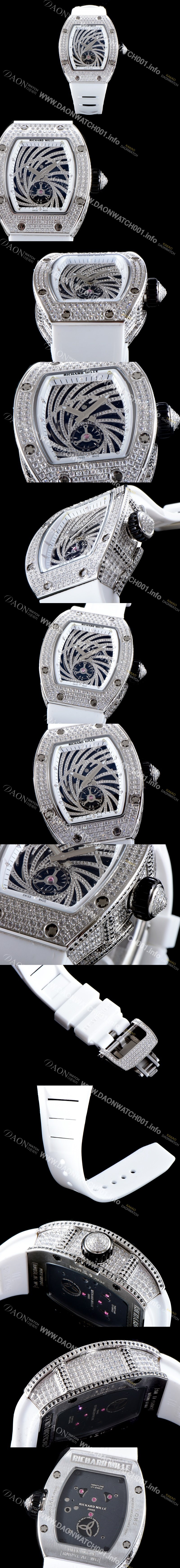 SA급 리차드밀레 여성 컬렉션 RM51-02 투르비용 다이아몬드 트위스터 워치!! 수공 맞물림 형식의 쥬얼세팅 스켈레톤 다이얼 오토매틱 무브먼트 RIC0244 xx