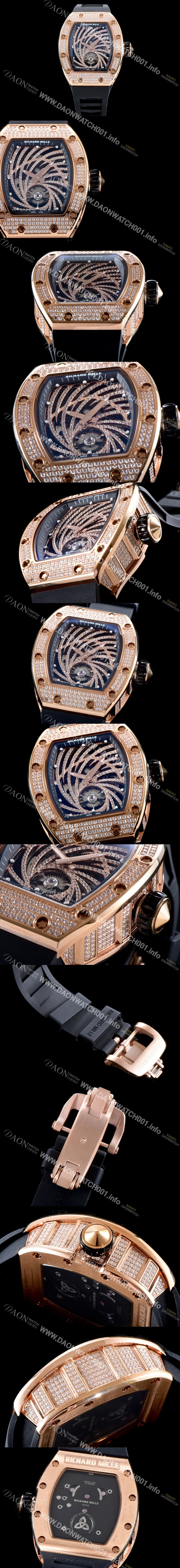 SA급 리차드밀레 여성 컬렉션 RM51-02 투르비용 다이아몬드 트위스터 워치!! 수공 맞물림 형식의 쥬얼세팅 스켈레톤 다이얼 오토매틱 무브먼트 RIC0242 xx