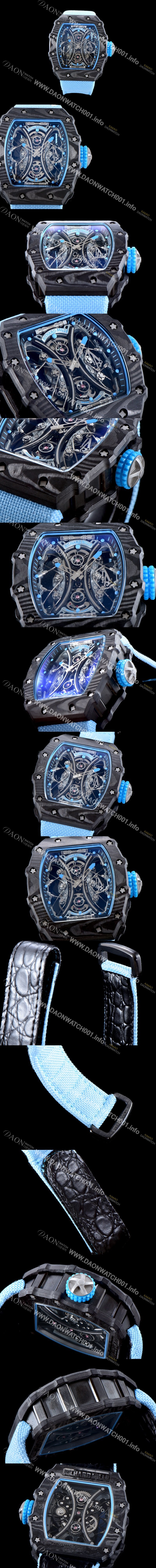 SA급 리차드밀레 남성용 뚜르비용 RM53-01 파블로 맥도너우 블랙 카본 TPT 스켈레톤 다이얼 오토매틱 무브먼트 ric0276 xx