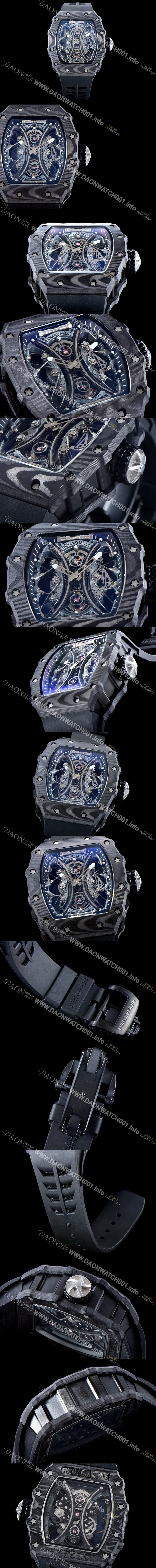 SA급 리차드밀레 남성용 뚜르비용 RM53-01 파블로 맥도너우 블랙 카본 TPT 스켈레톤 다이얼 오토매틱 무브먼트 RIC0400 xx