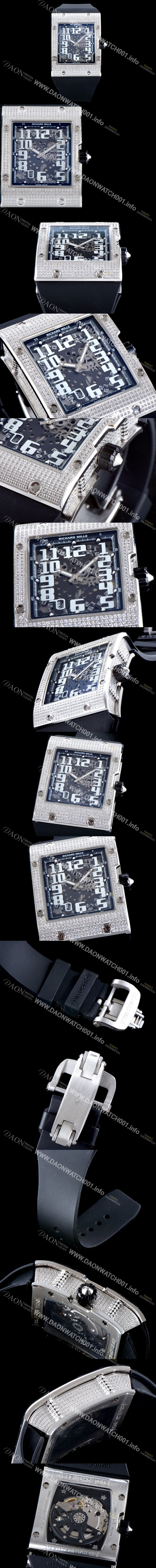 SA급 리차드밀레 남성용 최신버전 리차드밀 RM016 다이아몬드 엑스트라 플랫!! 수공 맞물림 형식의 쥬얼세팅 스켈레톤 다이얼 오토매틱 무브먼트 RIC0201 xx