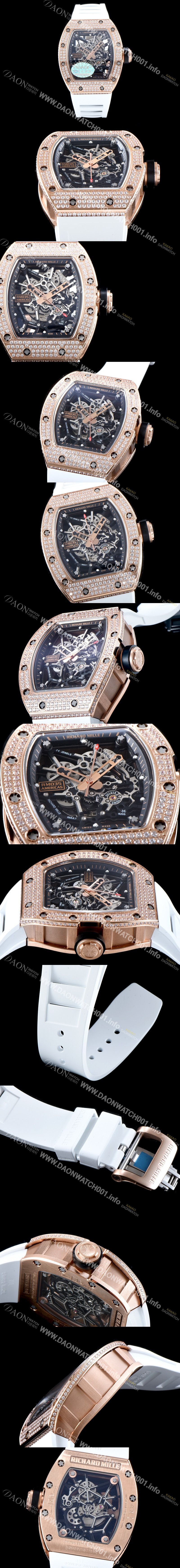 SA급 리차드밀레 남성용 리차드밀 RM035 아메리카즈!! 1:1 수공 맞물림 형식의 쥬얼세팅 고급스러운 18K 로즈골드 스켈레톤 다이얼 오토매틱 무브먼트 RIC0450 xx