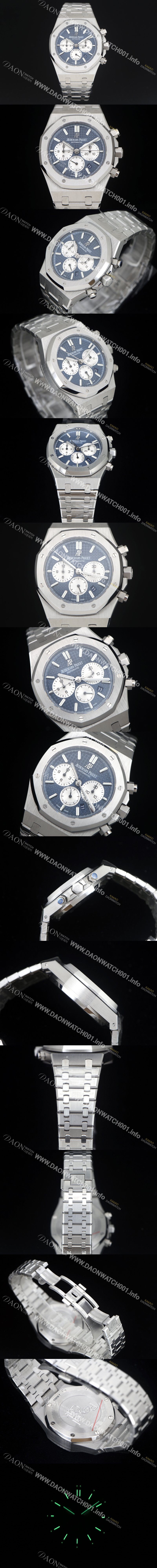 SA급 오데마피게 남성용 로얄오크 26331ST.OO.1220ST.01 블루 와플 다이얼 신형 ETA 7750B-2 오토매틱 무브먼트 AUD88423 xx