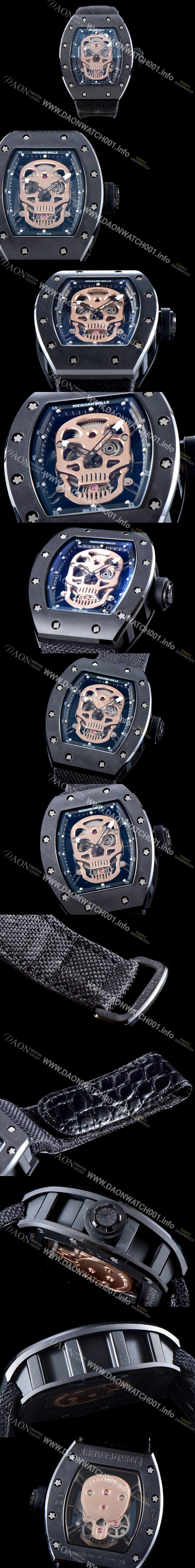 SA급 리차드밀레 남성용 리차드밀레 RM52-01 뚜르비용 스컬 워치 스켈레톤&해골무늬 다이얼 오토매틱 무브먼트 RIC0405 xx