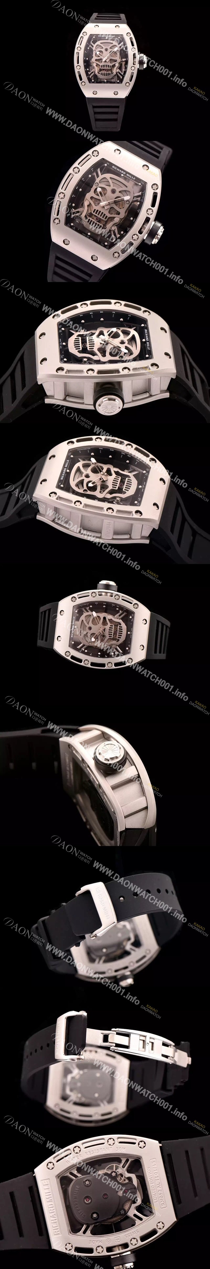 SA급 리차드밀레 남성용 리차드밀레 RM052 뚜르비용 스컬 워치 스켈레톤&해골무늬 다이얼 오토매틱 무브먼트 RIC0401 xx