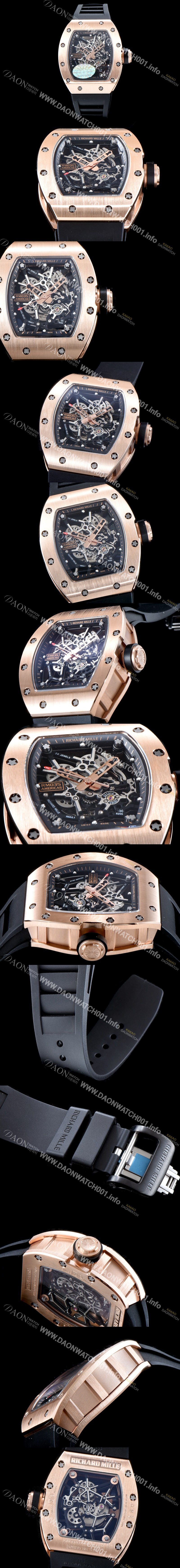 SA급 리차드밀레 남성용 리차드밀 RM035 아메리카즈!! 고급스러운 18K 로즈골드 스켈레톤 다이얼 오토매틱 무브먼트 RIC0405 xx