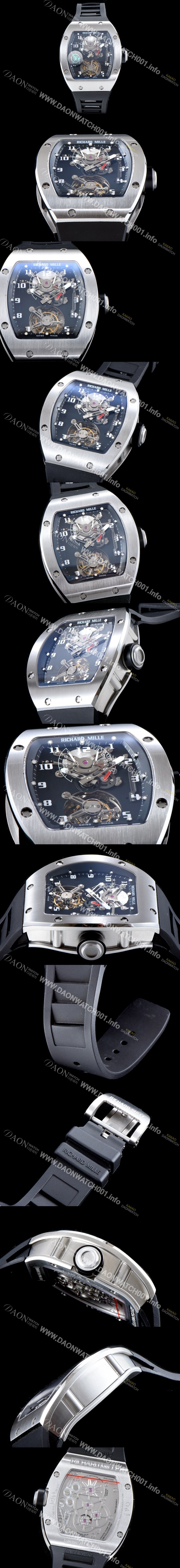 SA급 리차드밀레 남성용 최초의 모델 RM001 투르비용 컬렉션UP!! 새틴 폴리쉬드 블랙&스켈레톤 다이얼 아시안 투어빌론 탑재 무브먼트 RIC0401 xx