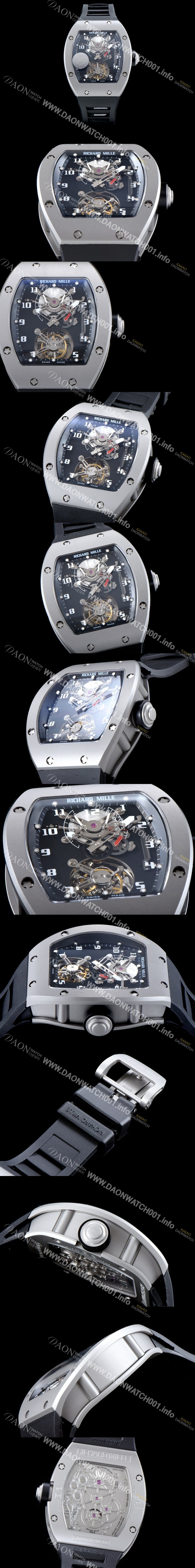 SA급 리차드밀레 남성용 최초의 모델 RM001 투르비용 컬렉션UP!! 새틴 폴리쉬드 블랙&스켈레톤 다이얼 아시안 투어빌론 탑재 무브먼트 RIC0402 xx