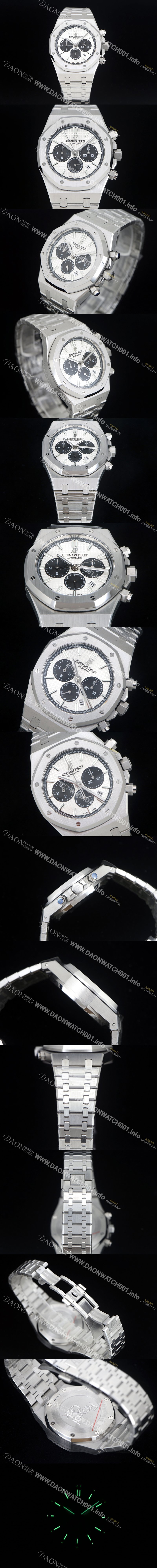 SA급 오데마피게 남성용 로얄오크 26331ST.OO.1220ST.03 화이트 와플 다이얼 신형 ETA 7750B-2 오토매틱 무브먼트 AUD88424 xx