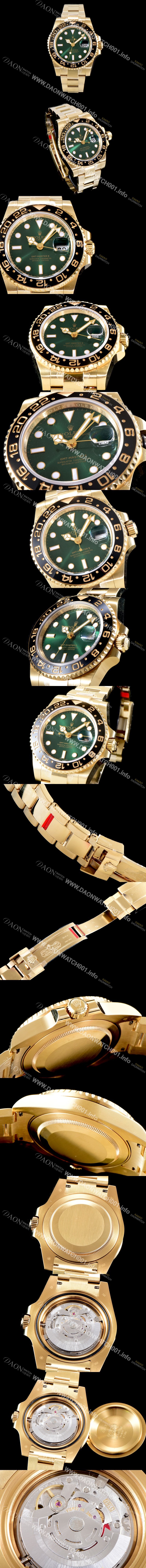 SA급 로렉스 남성용 지엠티 마스터II 116718-LN-78208 BEST 모델 신형버젼 고급스러운 18K 옐로우골드 케이스 세라믹 베젤 썬더스트 그린 다이얼 오이스터 브레이슬릿 오토매틱 무브먼트 ROL0501 xx