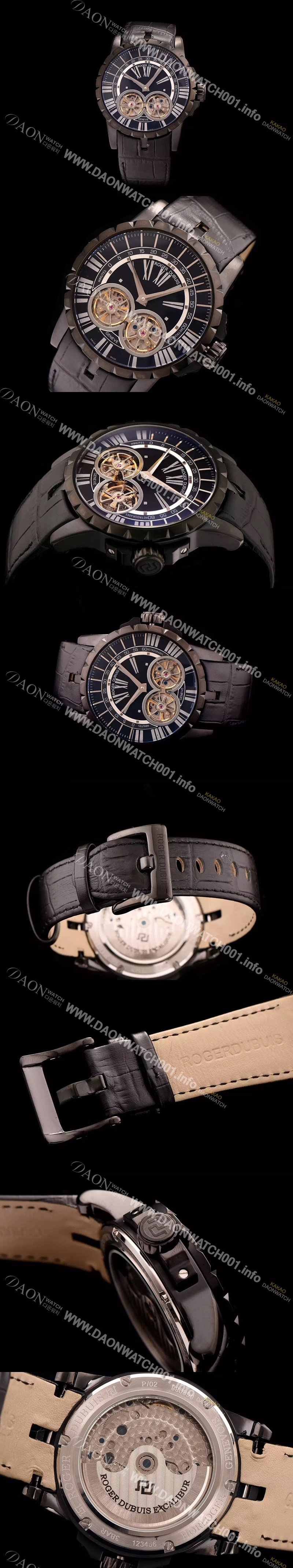 SA급 로저드뷔 남성용 엑스칼리버 아시안 오토매틱 블랙 다이얼 47mm ROG4225 xx