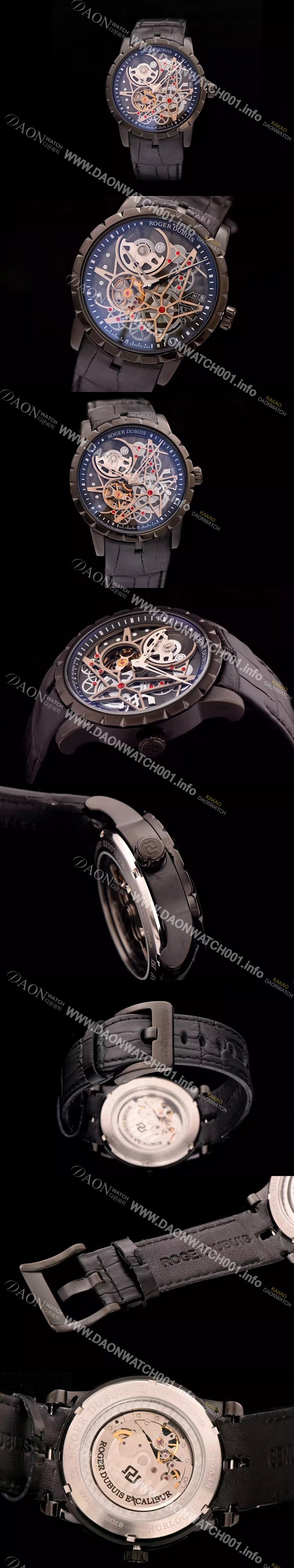 SA급 로저드뷔 남성용 엑스 칼리버 스켈레톤 다이얼 아시안 오토매틱 ROG4240 xx