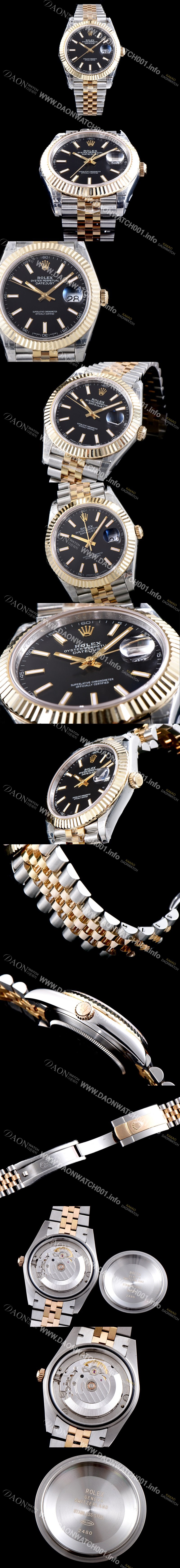SA급 로렉스 남성용 업그레이드형 데이져스트 116231 오이스터 36mm 플루티드 베젤(AR) 18K 로즈골드 투톤콤비 블랙 다이얼 오토매틱 무브먼트 ROL0015 xx