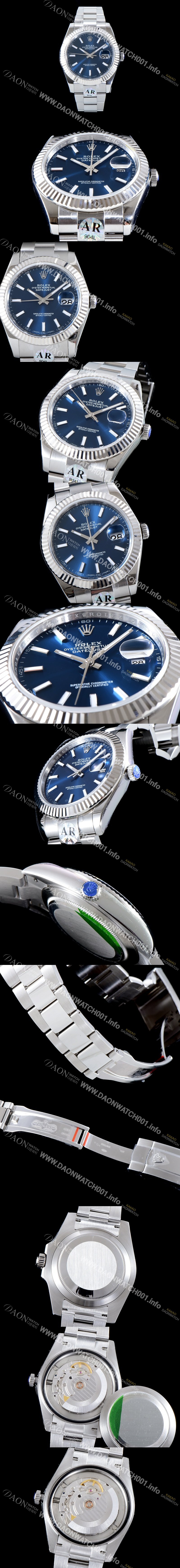 SA급 로렉스 남성용 GM 904L스틸 업!! 데이져스트 126334 네이비 썬더스트 다이얼 브레이슬릿 오토매틱 무브먼 ROL0014 xx