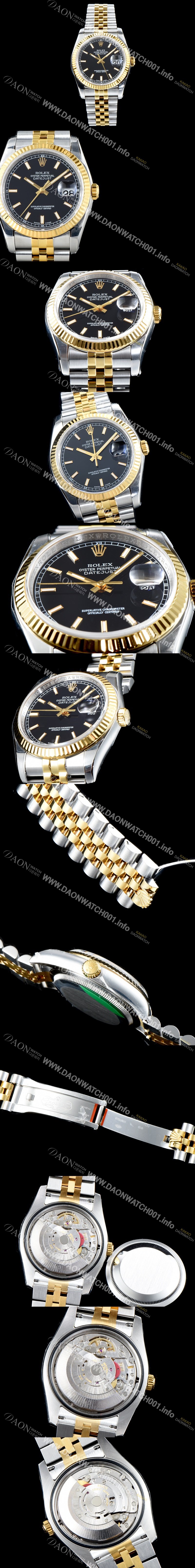 SA급 로렉스 남성용 1:1퀄리티!! 데이져스트 116233 오이스터 36mm 18K 옐로우골드 블랙 다이얼 쥬빌리 브레이슬릿 칼리버 3135타입 오토매틱 무브먼트 ROL0300 xx