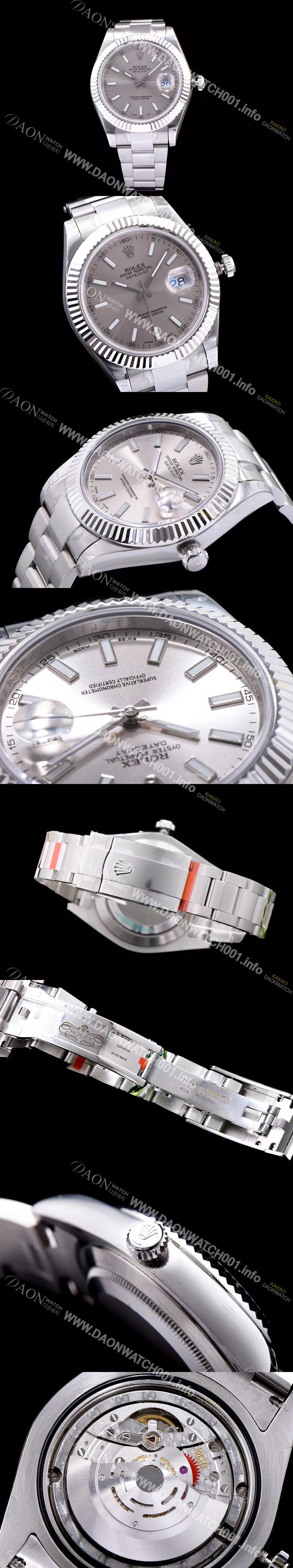 SA급 로렉스 남성용 데이져스트 스위스 3136 오토매틱 무브먼트 실버다이얼 ROL0100 xx