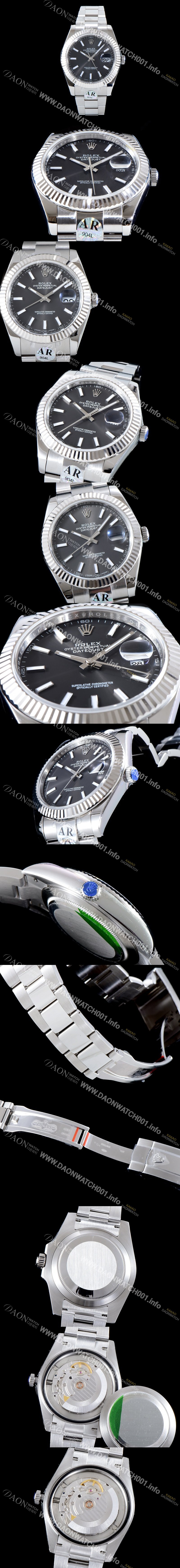 SA급 로렉스 남성용 GM 904L스틸 업!! 데이져스트 126334 다크 로디움 다이얼 브레이슬릿 오토매틱 무브먼 ROL0010 xx