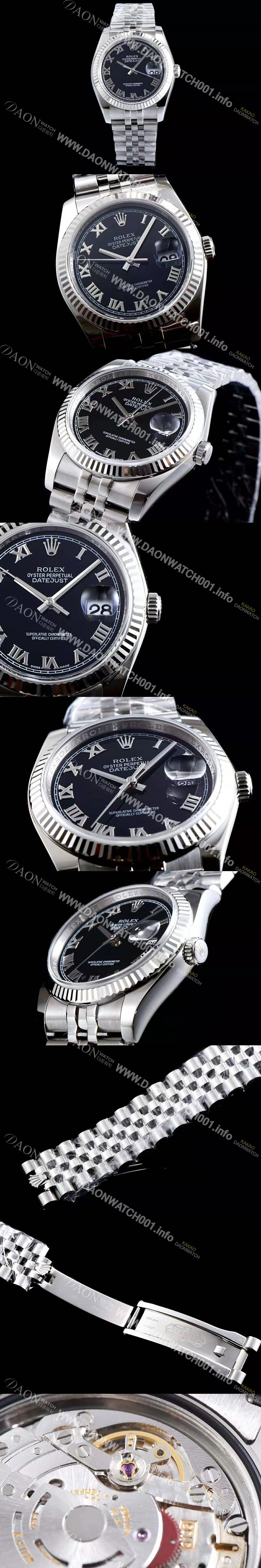 SA급 로렉스 남성용 데이져스트 116234-0086 심플한 디자인 인기베스트 블랙 다이얼 로마 인덱스 스틸 브레이슬릿 ROL0305 xx