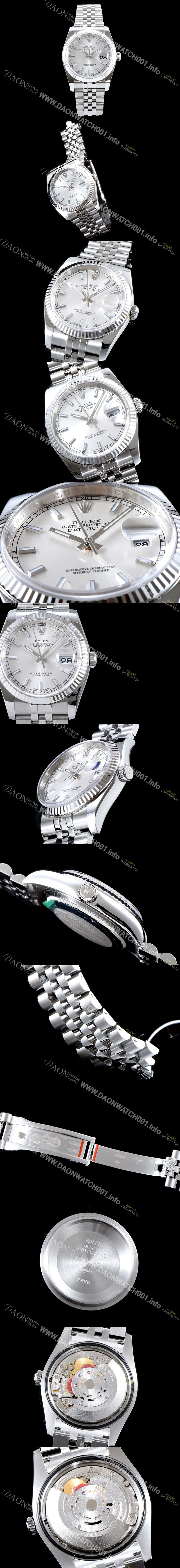 SA급 로렉스 남성용 데이져스트 116234 AR 최신버전 1:1 VIP타입 업그레이드형 화이트 실버 다이얼 브레이슬릿 ROL0305 xx