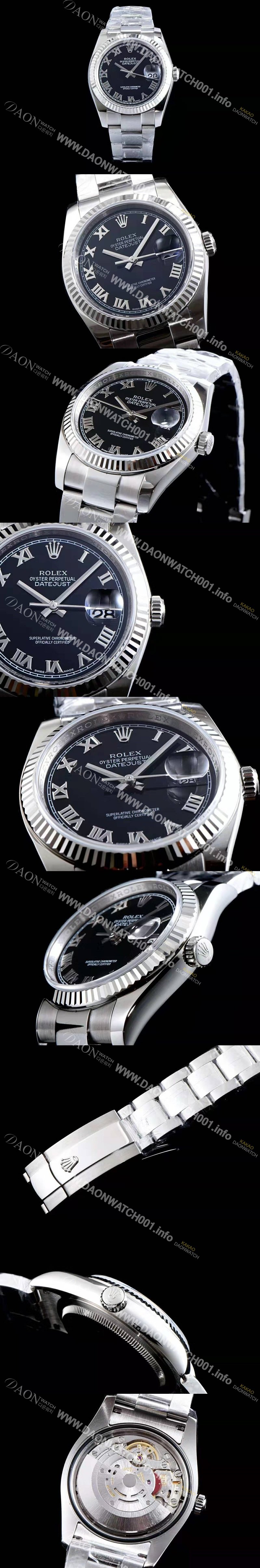 SA급 로렉스 남성용 데이져스트 116234-0086 심플한 디자인 인기베스트 블랙 다이얼 로마 인덱스 스틸 브레이슬릿 ROL0334 xx