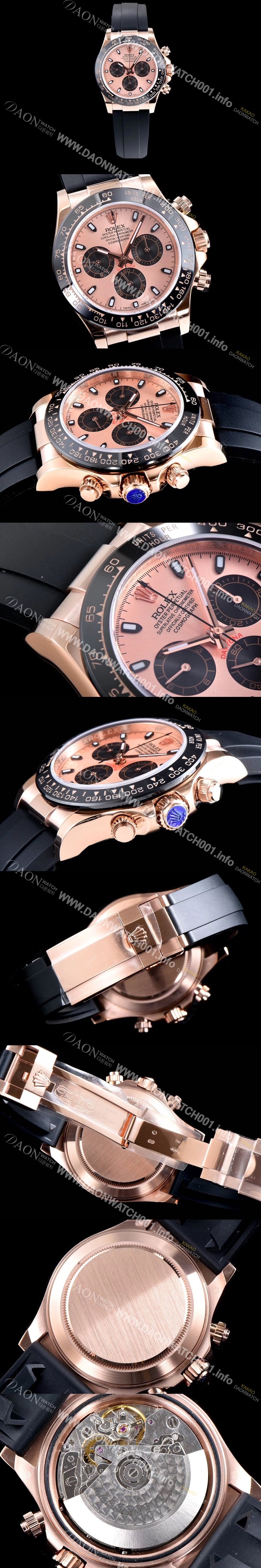 SA급 로렉스 남성용 데이토나 m116515ln-0013 코스모그라프 최신버전 업그레이드형!! 크로노그래프 로즈골드 다이얼 야광 인덱스 오토매틱 무브먼트 ROL0333 xx
