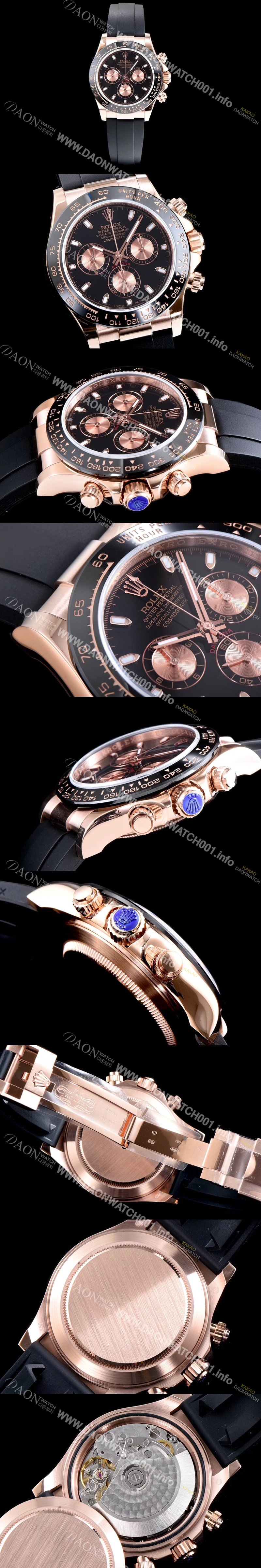 SA급 로렉스 남성용 데이토나 M116515ln-0012 코스모그라프 최신버전 업그레이드형!! 크로노그래프 블랙 다이얼 야광 인덱스 오토매틱 무브먼트 ROL0332 xx