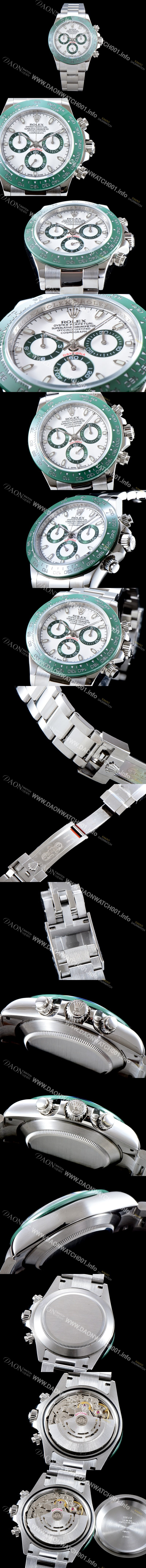 SA급 로렉스 남성용 코스모그래프 데이토나 116500LN-78590 그린 세라믹 에디션!! SY 화이트 다이얼 ETA 7750B-2 크로노그래프 오토매틱 무브먼트 ROL0005 xx
