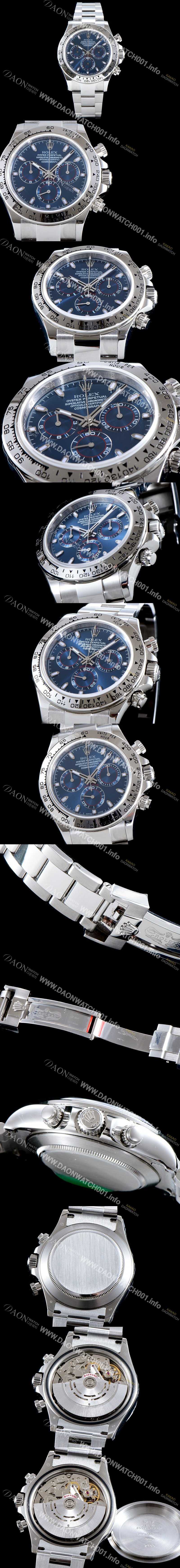SA급 로렉스 남성용 데이토나 블루 다이얼 오토매틱 무브먼트 ROL0155 xx