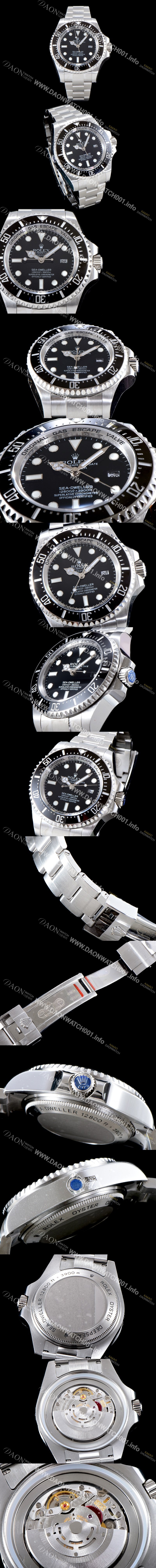 SA급 로렉스 남성용 업그레이드! 딥씨 116660 씨드월러 블랙 다이얼 세라믹 베젤 오토매틱 3135무브먼트 ROL0123 xx