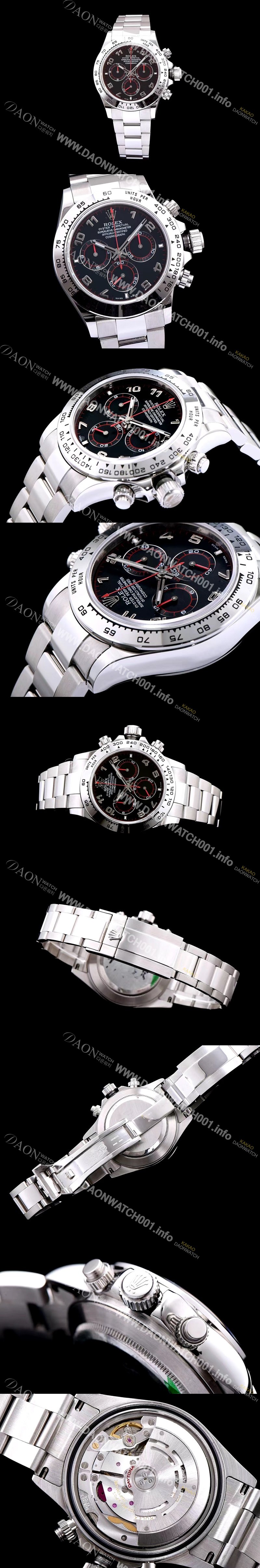 SA급 로렉스 남성용 데이토나 블랙 다이얼 오토매틱 무브먼트 ROL0131 xx