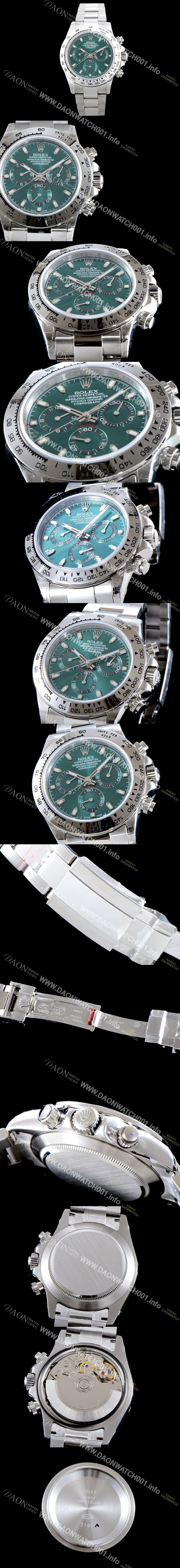 SA급 로렉스 남성용 코스모그래프 데이토나 116509 오이스터 18K 화이트 골드 40MM 업그레이드!! 그린 썬더스트 다이얼 ETA 7750B-2 크로노그래프 오토매틱 무브먼트 ROL0030 xx