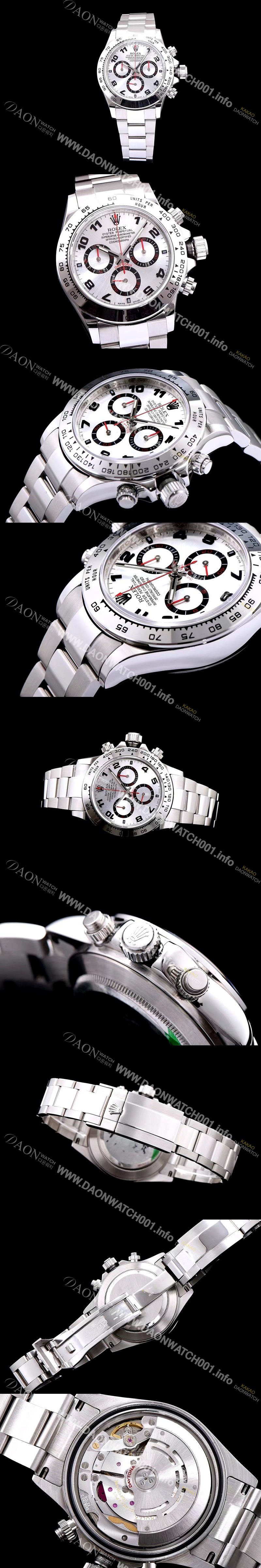 SA급 로렉스 남성용 데이토나 116509-78599 크로노그래프 실버 다이얼 브레이슬릿 ETA 7750B오토매틱 무브먼트 ROL0105 xx