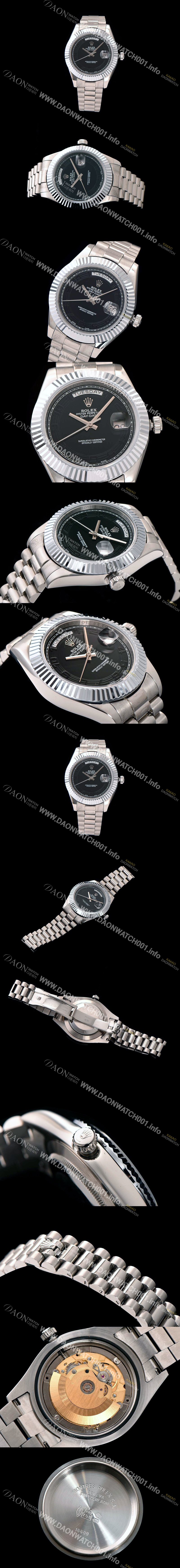 SA급 로렉스 남성용 데이데이트 2 블랙 다이얼 ROL0101 xx