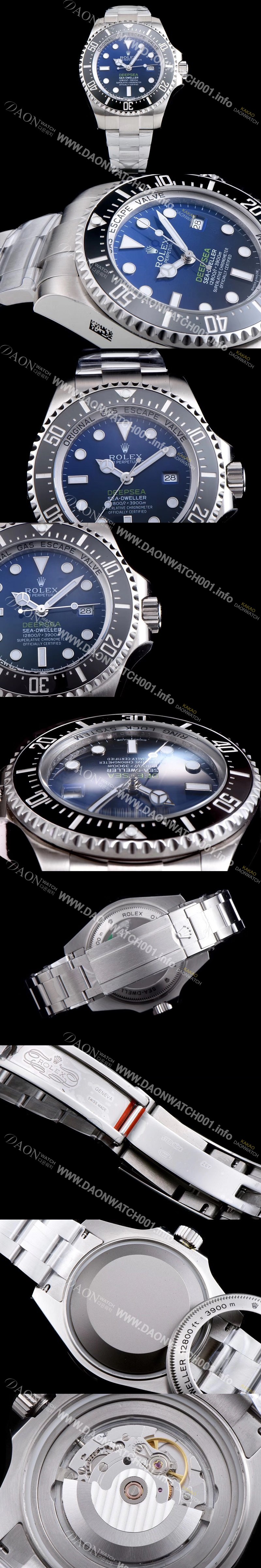 SA급 로렉스 남성용 딥씨 116660-98210 씨드월러 띱 블루 다이얼 세라믹 베젤 오토매틱 무브먼트 ROL0200 xx