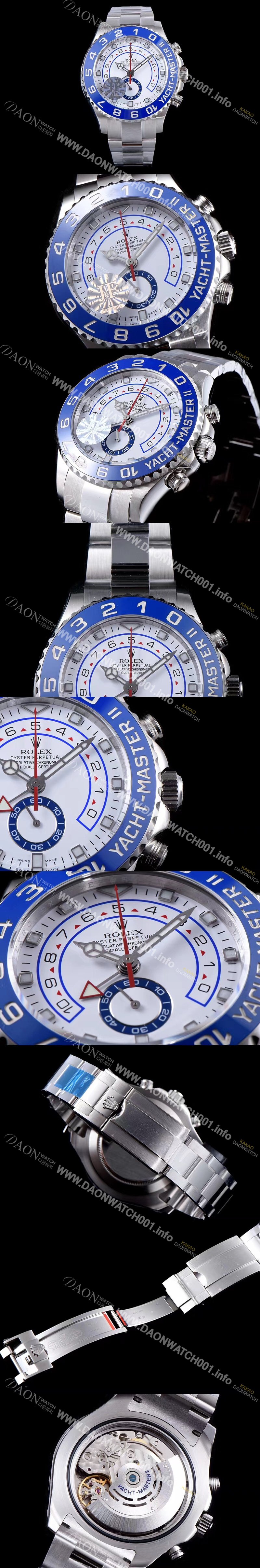 SA급 로렉스 남성용 업그레이드!!! 요트마스터 116688 크로노그래프 화이트 다이얼 ETA-7750 오토매틱 무브먼트 ROL00031 xx