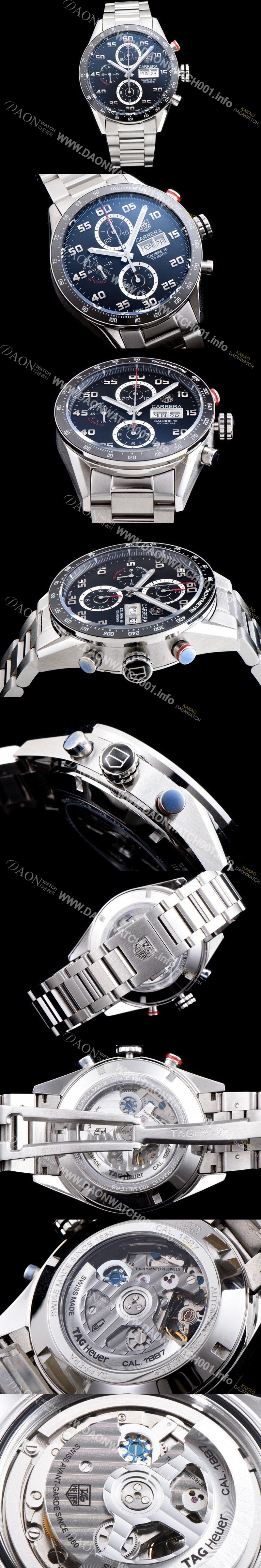 SA급 태그호이어 남성용 손흥민 까레라 CV2A1R.BA0799 데이-데이트 크로노그래프 블랙다이얼 오토매틱 무브먼트 TAG0101 xx