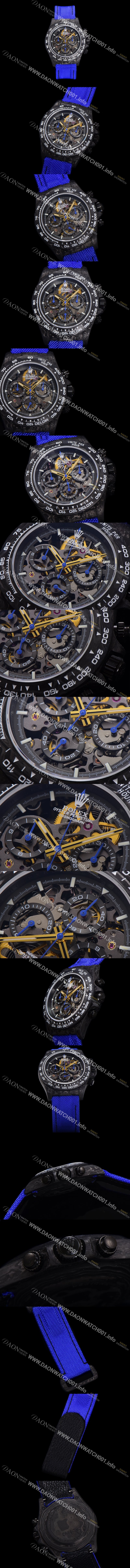 SA급 로렉스남성용 데이토나 포지드카본 40mm 크로노그래프 오토매틱 Cal.4130 무브먼트 스켈레톤 다이얼 rol5369 xx