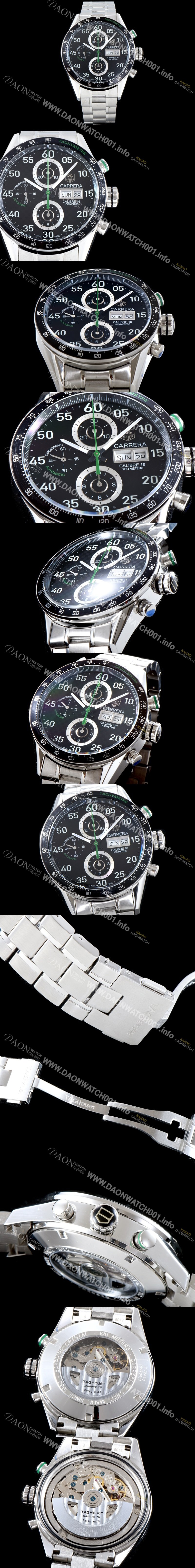 SA급 태그호이어 남성용 NEW 까레라 CV2A1R.FC6235 칼리버16 데이-데이트 크로노그래프 블랙 카본 다이얼 브레이슬릿 오토매틱 무브먼트 TAG0102 xx